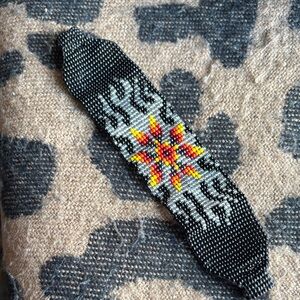 Handmade Black and Orange Beaded Bracelet